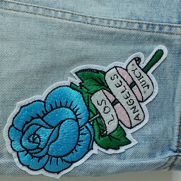 NWT Juicy Juicy Couture Tattoo High Waisted Button Fly Denim Skirt, Size… - Picture 4 of 6